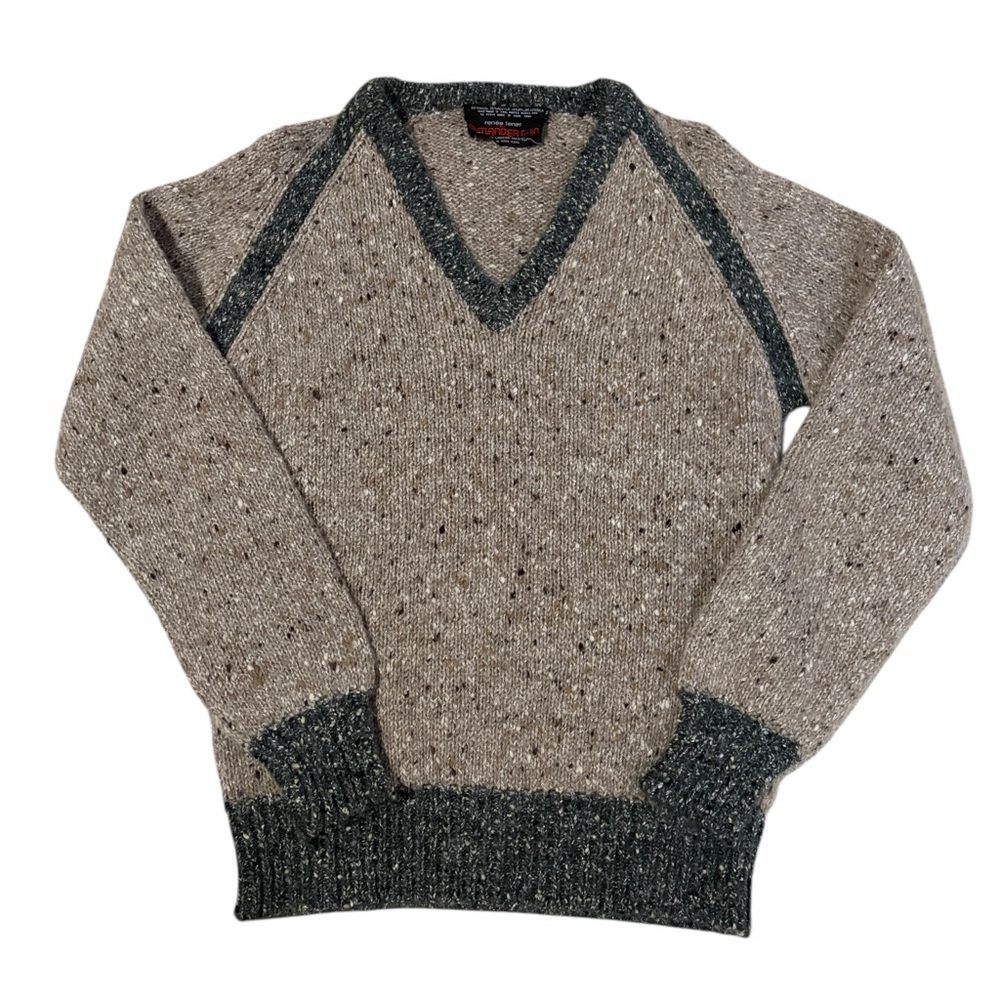 VTG Renee Tener for Outlander Man V Neck Wool/Silk Sweater Mens Medium Grandpa